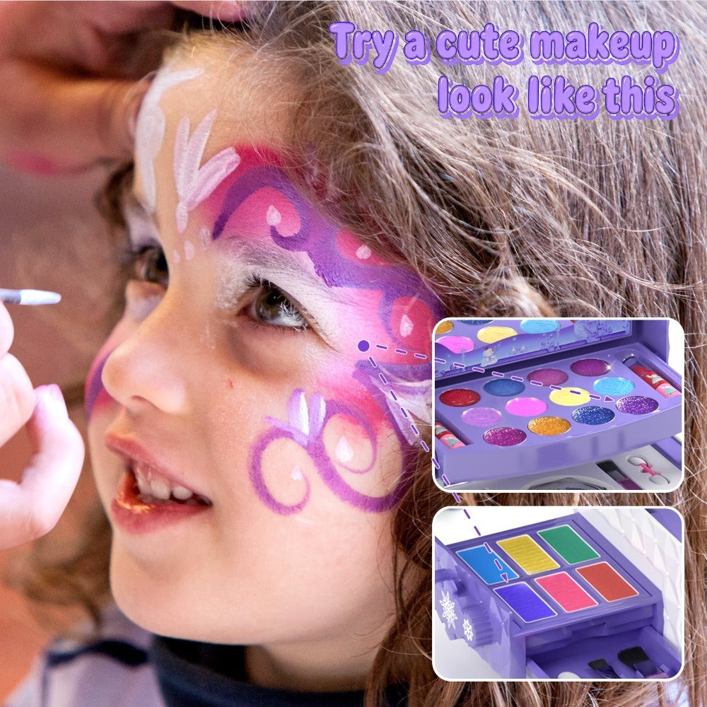 Princess Pretend Play Makeup Set, 58 Pieces with Brushes & Case
