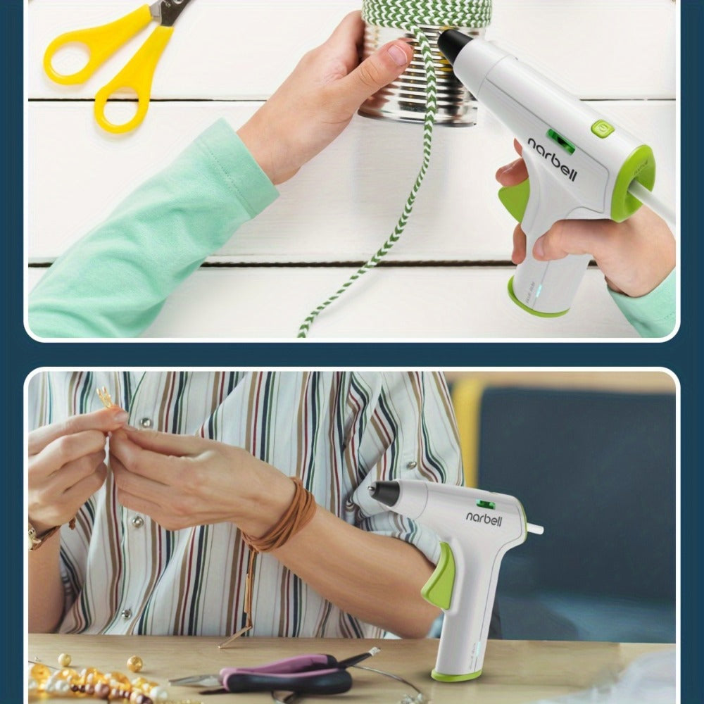 Cordless Hot Glue Gun Fast Heating USB Rechargeable 2000mAh – 12-Second Heat-Up, Anti-Drip Nozzle, Auto Shut-Off, Mini Glue Sticks Included, Portable Wireless Glue Gun for DIY Crafts, Home Repair, Floral & Plush Toy Projects
