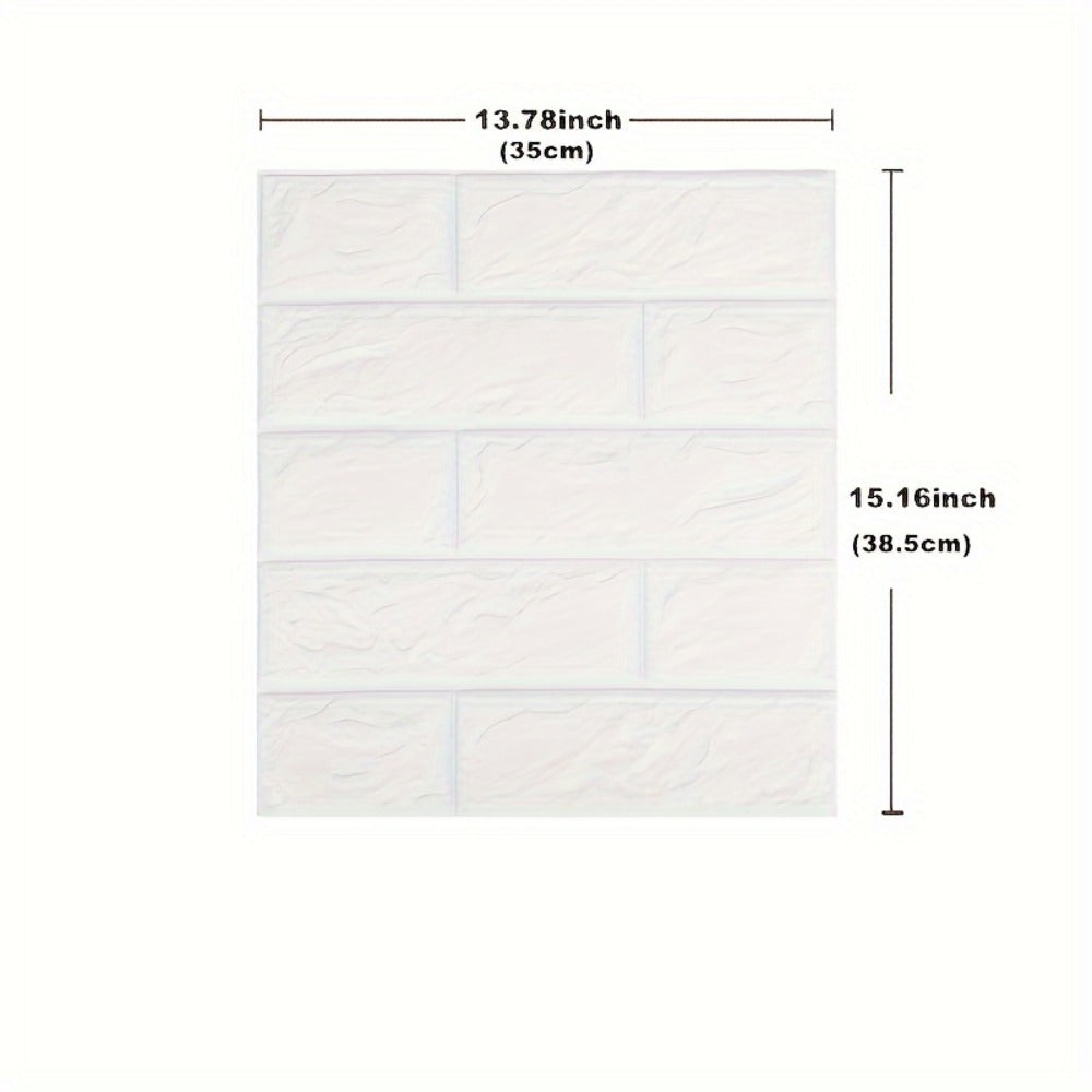 3D Foam Brick Wall Sticker 100 Pieces Self Adhesive Waterproof Soft Wallpaper Panel for Living Room Bedroom Bathroom Kitchen Home Decor White Rock Black Rock Red Marble Flower
