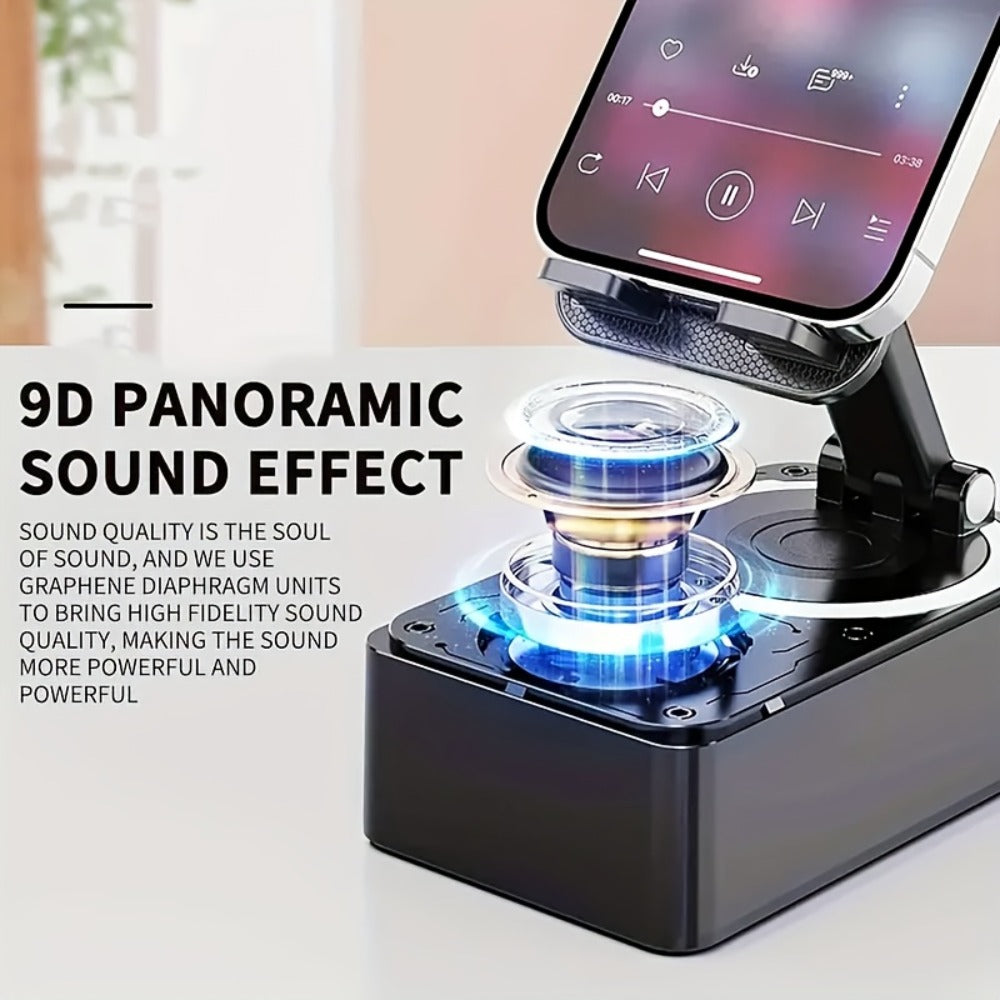 Turtle Shell Bluetooth Speaker with Phone Stand – Portable Outdoor Wireless Speaker, 1200mAh Battery, 6-Hour Playtime, Loud Bass, USB Charging Cable, Perfect for Home, Car, Travel & Camping