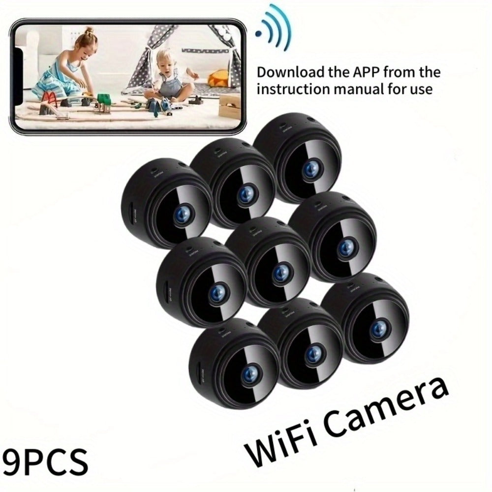 Wide-Angle Security Camera 1080P Rechargeable Battery, Multi-Pack 2/4/5/9/12 Options, Dual-Band 2.4G/5G WiFi, USB Charging, Remote Wireless Monitoring – Scalable Home Surveillance System