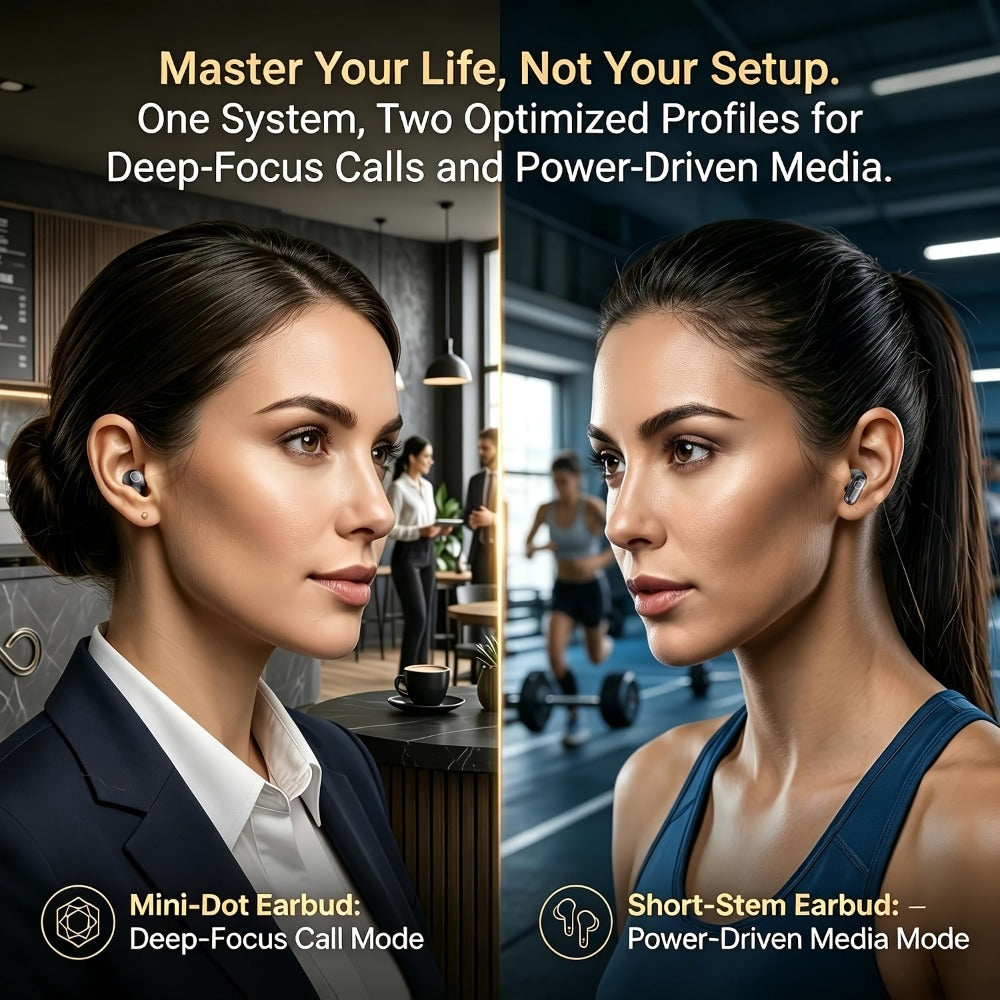 Sleep Mini Earbuds 2 Pairs Wireless Bluetooth In-Ear Headphones Long Battery Life HD Calling 3 Colors Sport Use Single Compartment Case All Seasons