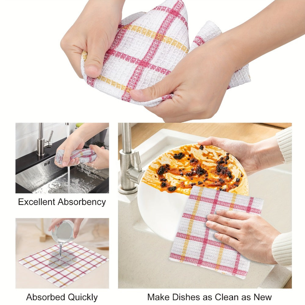 Kitchen Cleaning Cloths 24 Pack Soft Absorbent Reusable Dish Towels Square Dishcloths Durable Multi-Purpose Cleaning Rags for Home Kitchen Assorted Holiday Patterns Christmas Halloween Thanksgiving
