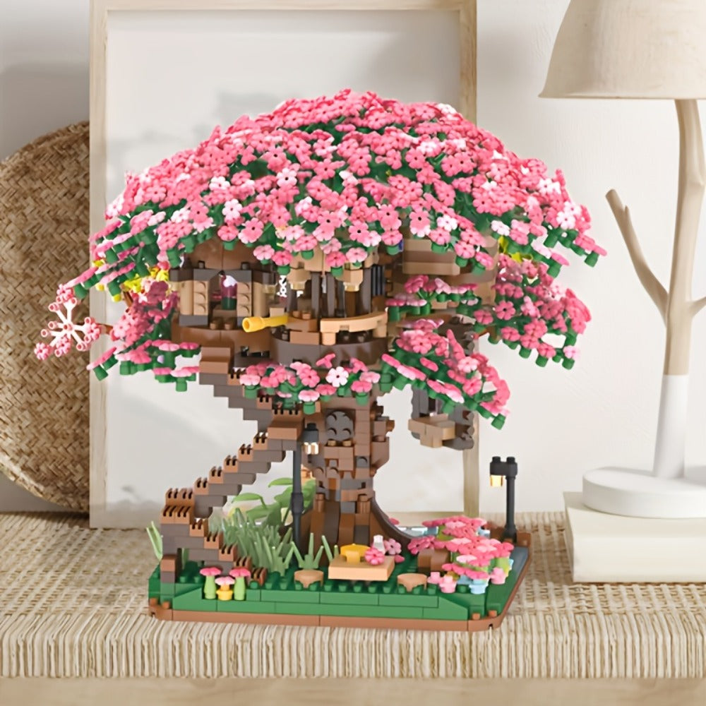 Sakura Cherry Blossom Tree House Mini Building Block Set