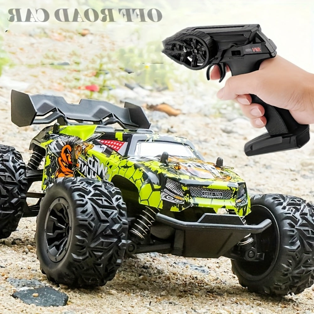 4WD RC Monster Truck with LED Lights, All-Terrain Remote Control Off-Road Car for Kids