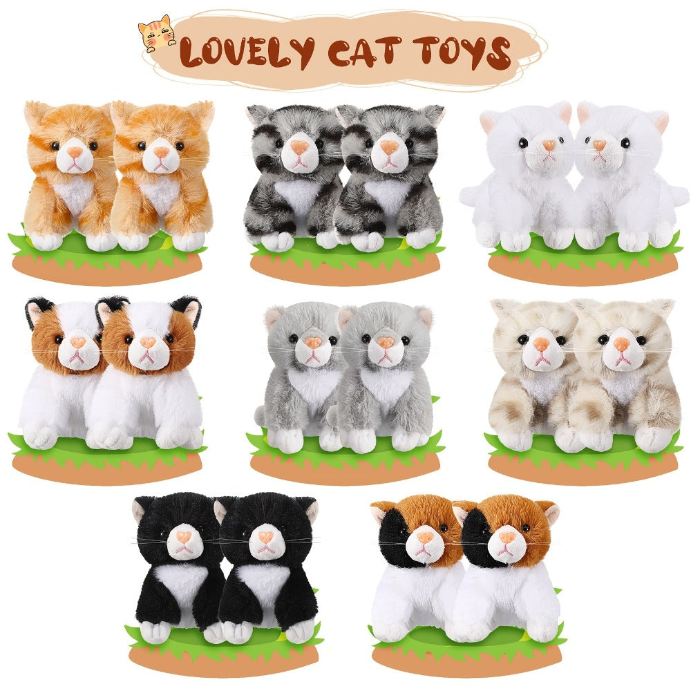 Kitten Stuffed Animal Set, 16-Pack of Assorted 5-Inch Cat Plush Toys