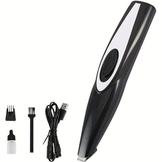 Pet Detail Trimmer Cordless USB Rechargeable - Ceramic Blade Precision Clipper for Dogs Cats Face Paws Ears Eyes Tail, Quiet Low Noise Mini Grooming Tool for Small Areas, Includes Brush & Lubricant