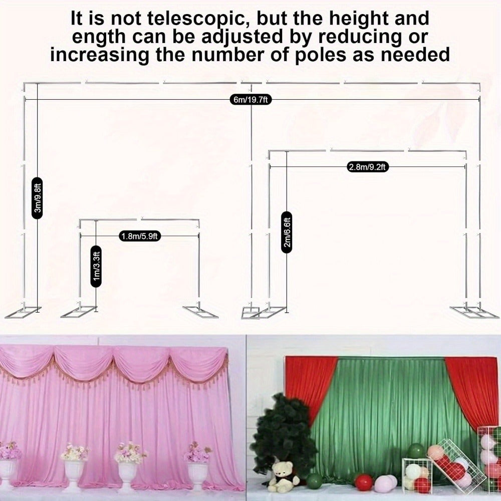 Pipe and Drape Backdrop Stand 10x20ft Heavy Duty Stainless Steel Portable Wedding Party Photography Background Support System with Base Kit for Stage Events Trade Show Display