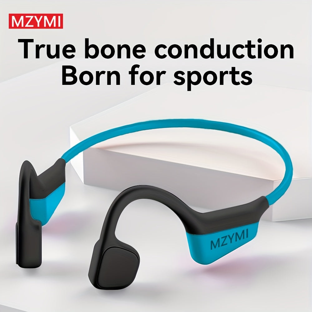Bone Conduction Sport Headphones 15H Playtime Open-Ear Wireless Earbuds with Mic Headset for Running Cycling Outdoor Awareness Safety 240mAh Battery