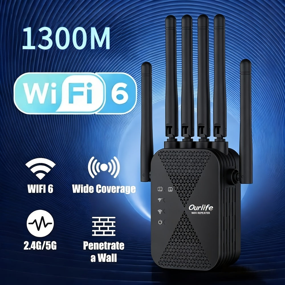 CP3600 WiFi Repeater Signal Booster 2.4GHz Wide Coverage, One-Button WPS Setup, Flexible Antenna Rotation, Adjustable Signal Strength, CISA Certified, Enhanced Stability for Home Office Apartment
