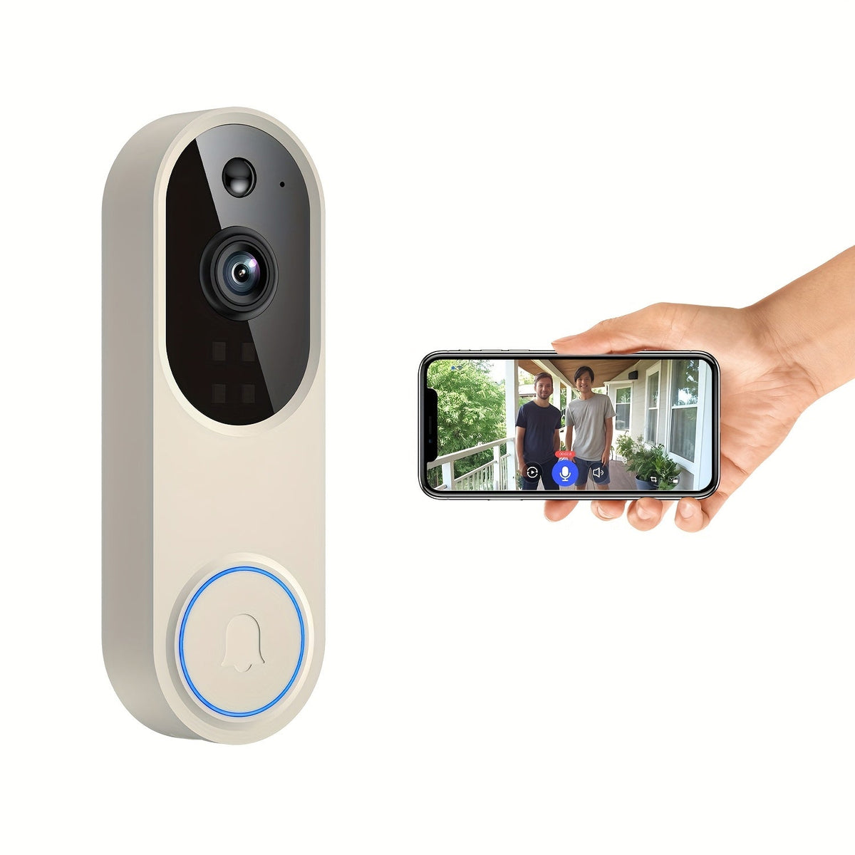 166° Ultra Wide Angle Smart Doorbell Camera 2K HD Wireless WiFi – AI Human Detection, Two-Way Audio, Night Vision, Cloud Storage, Rechargeable Battery, 2.4GHz, Black Linen Purple