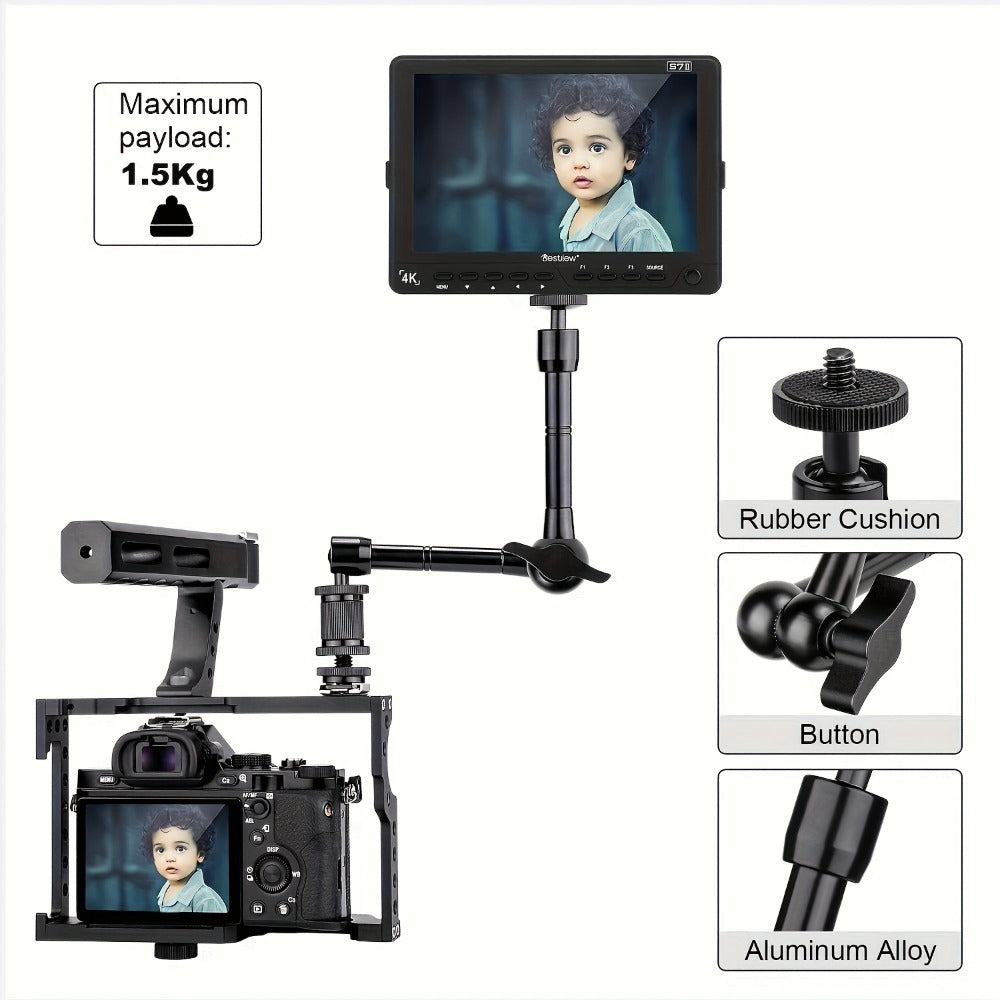 Magic Arm 11 Inch Friction Articulating with Super Clamp – Camera Arm for DSLR, LCD Monitor, LED Light, Photo Studio, Streaming & Outdoor Camping Fishing Mount