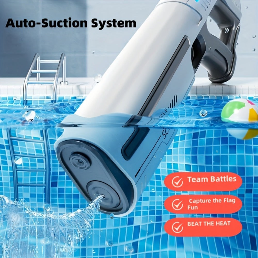 Electric Water Gun for Kids & Adults – LED Pulse Light Auto-Fill USB Rechargeable Squirt Blaster, 40ft Long Range Rapid-Fire, Pool Beach Backyard Summer Toy