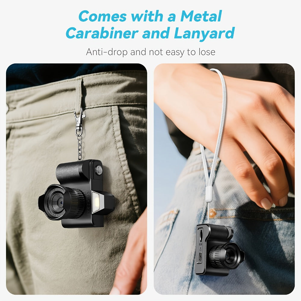 1080P Mini Keychain Camera with 64GB Memory Card – Compact Thumb-Sized Portable Camcorder, Micro Hidden Recorder, Gift for Girlfriend, Boyfriend, Travel & Everyday Carry
