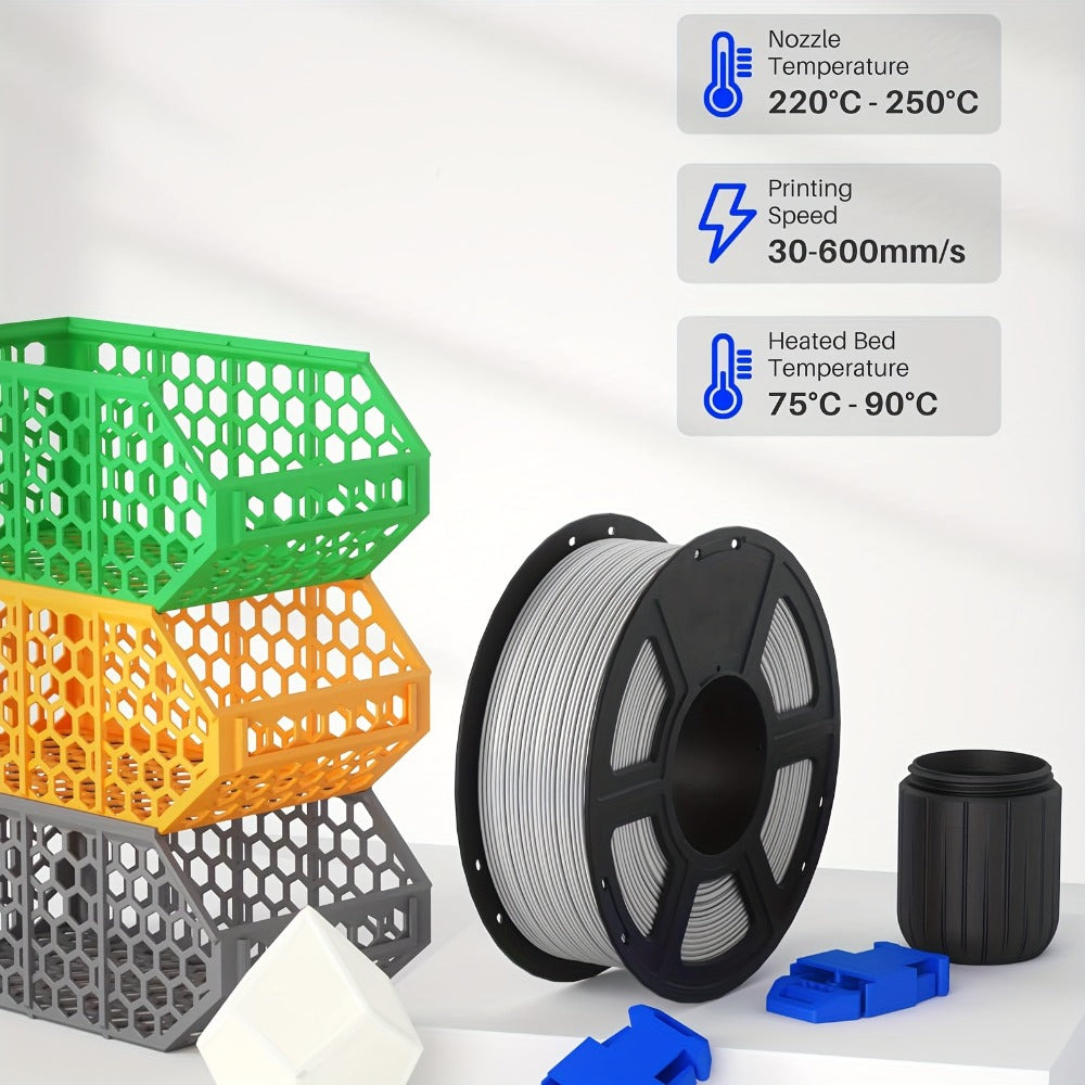 Engineering-Grade PETG Filament 1.75mm 1kg Tangle-Free – High-Speed Precision Strong Tough 3D Printing Filament 2.2lb Neat Winding Full Spool | FDM Compatible Functional Parts Prototypes Outdoor Use