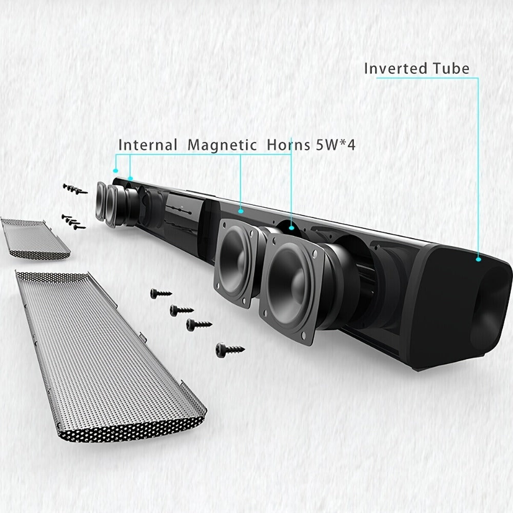 5.1 Surround Sound Soundbar for Smart TV – 21.7" Wireless Bluetooth 5.0 Home Theater Speaker System, 4 Speakers, Subwoofer, Remote Control, 6 EQ Modes, Works with PC, Projector, Laptop, DVD Player
