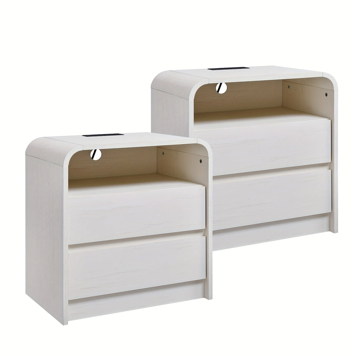 Nightstand shown in the White, 2 Pieces option