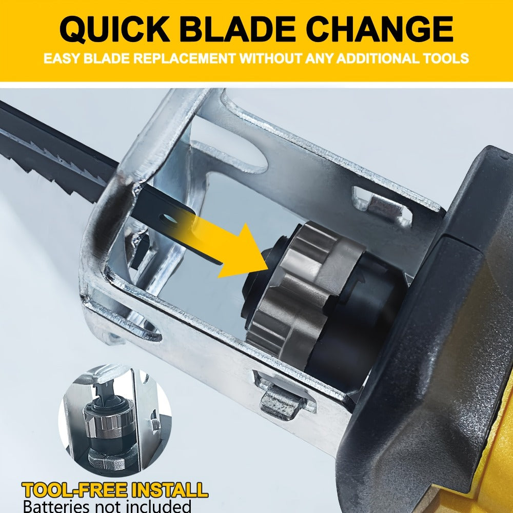 Reciprocating Saw Brushless Cordless for DeWalt 20V Battery – 0-3500 SPM Variable Speed, Tool-Free Blade Change, 4 Saw Blades Included, for Wood, Metal & PVC Cutting (Battery Not Included)