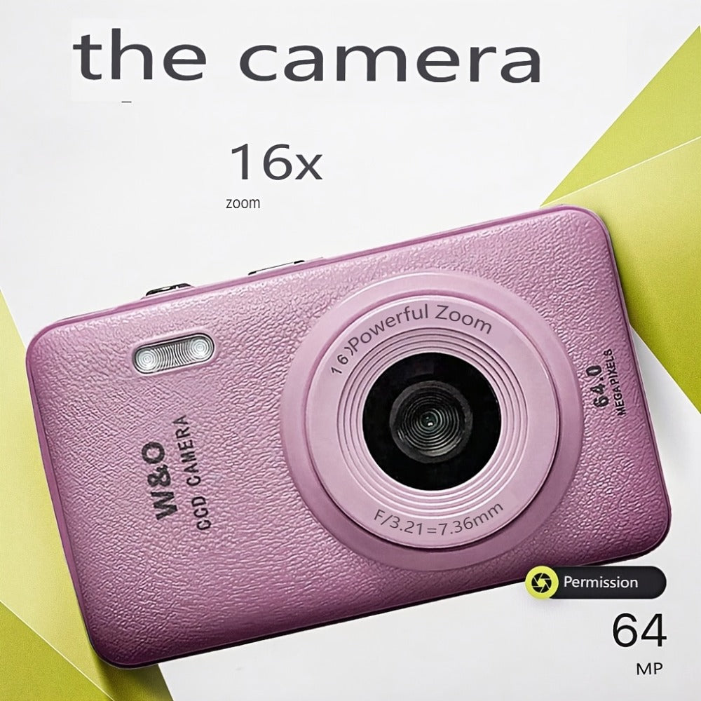 1080P HD Digital Camera 64MP 16x Zoom Vlogging Camera with 2.4-inch LCD Screen 32GB Memory Card Rechargeable Webcam for Photography Video Recording Beginners Kids Gift