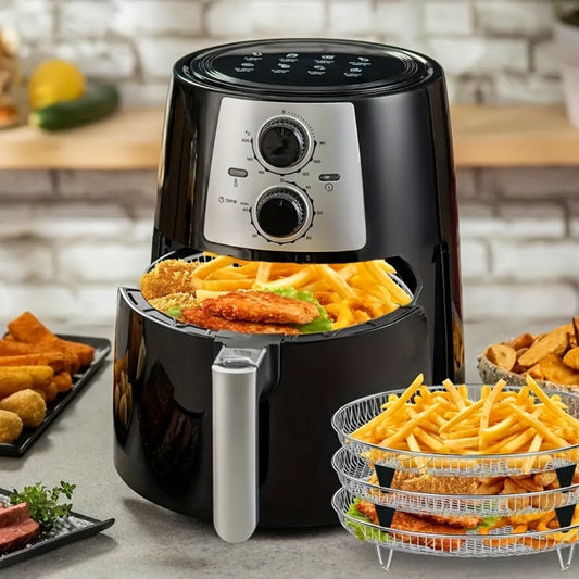 Air Fryer Rack Set with Clips, 10-Piece Stackable Stainless Steel, Round