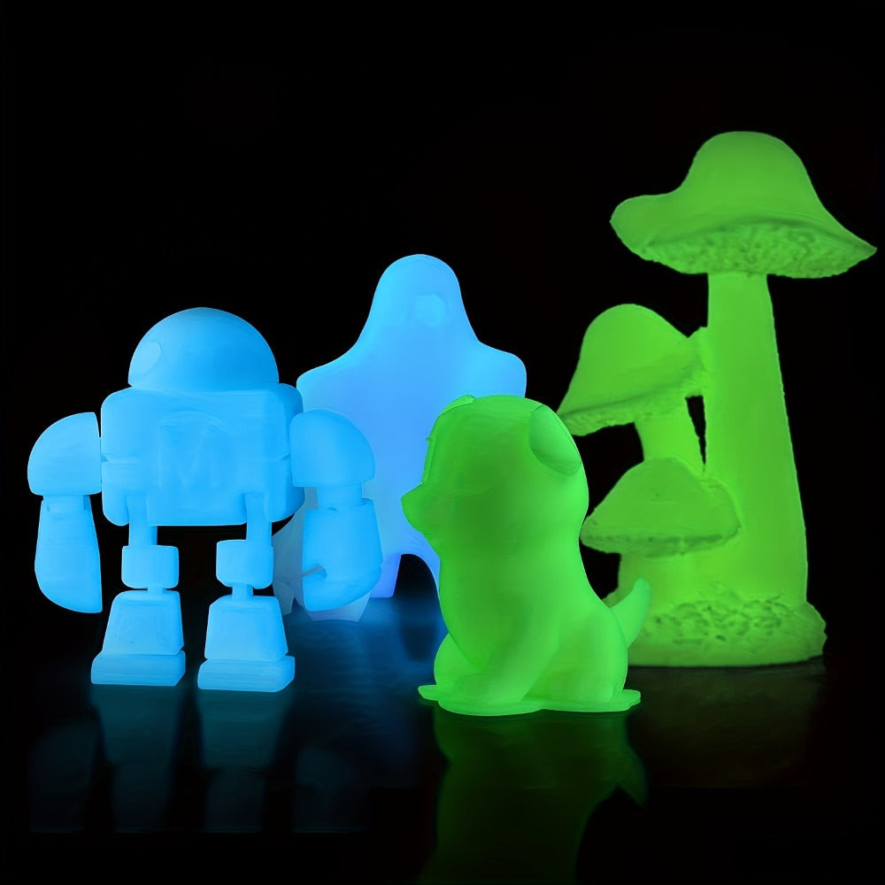 Glow in the Dark PLA Filament 1.75mm 200g – Luminous Phosphorescent 3D Printer Filament ±0.02mm Neatly Wound | Glow Blue & Glow Green PLA for FDM 3D Printers Cosplay Halloween Creative Prints