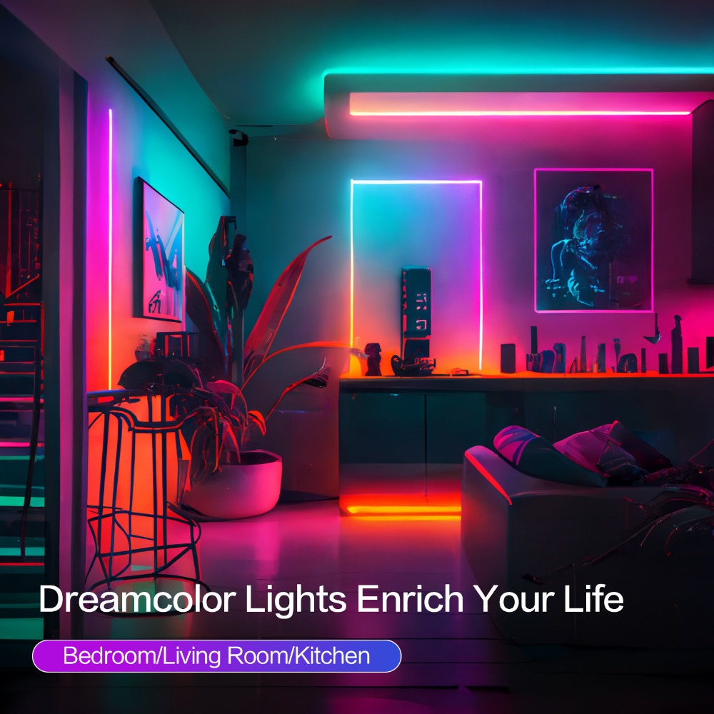 IR Remote LED Strip Lights with Music Sync & DIY Mode - RGB Color Changing Gradient Breathing Flashing USB Powered 25FT 50FT 60FT 65FT 100FT for Bedroom Gaming Room Party Holiday Decoration