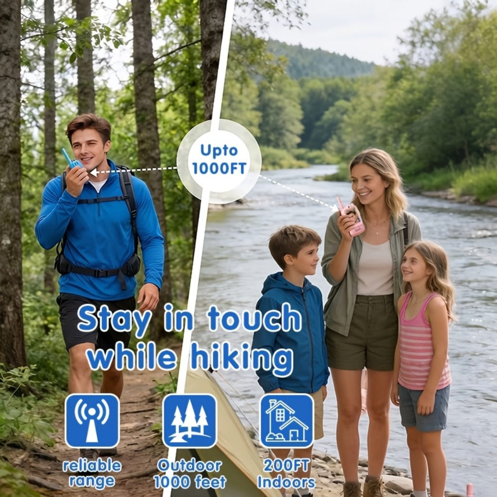Kids Video Walkie Talkies, Blue and Pink 2-Pack with Voice Changer and Camera