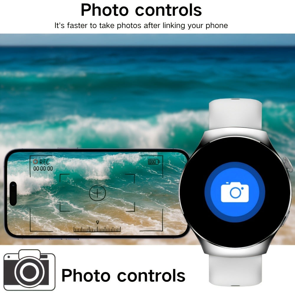 Watch 4 Pro Business Smartwatch for Men & Women, Wireless Calling, Weather Alerts, Music Control, Message Notifications, Step Counter & Calorie Tracker, Elegant Business Style – Compatible with Android & iPhone