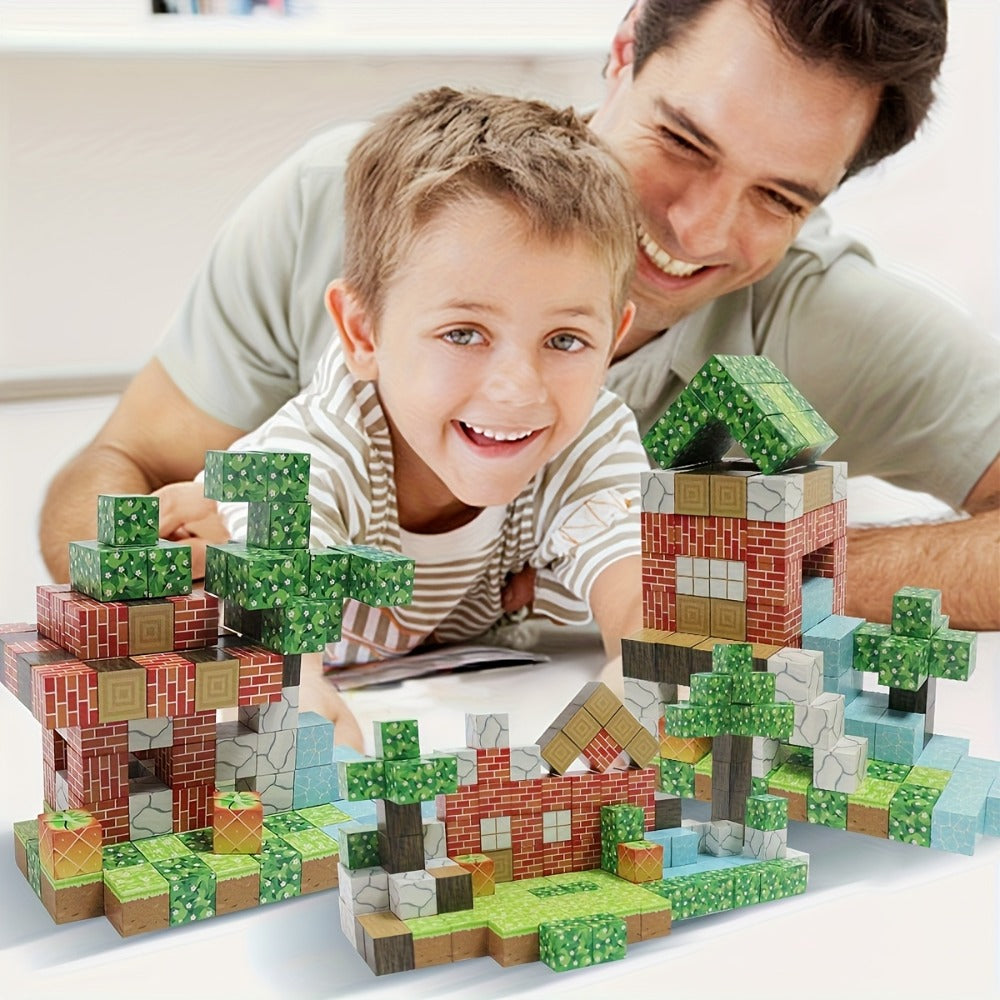 Magnetic Building Tiles with Random 50, 100, 200 or 300-Piece Sets
