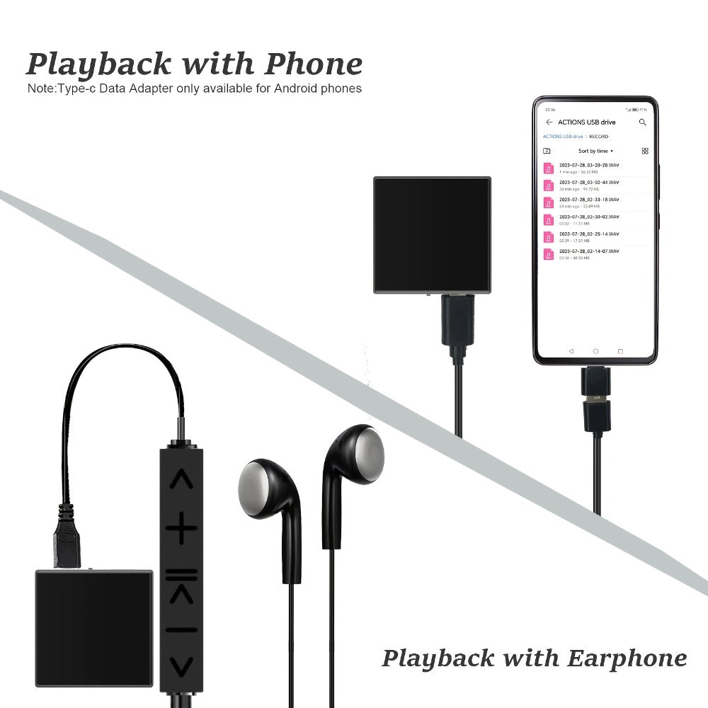 Voice Activated Recorder with AI Noise Reduction, 3072Kbps HD Audio Quality, 64GB Storage Up to 4000 Hours, Magnetic Mini Spy Recorder for Lectures Meetings Interviews Journalists Students
