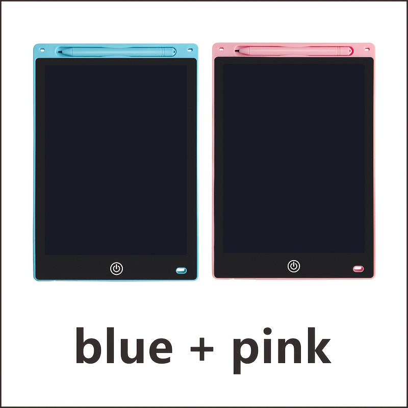 Kids Drawing Tablet 2 Pack 10 Inch Colorful LCD – Reusable Electronic Doodle Pad Educational Learning Toy for Boys & Girls Ages 3-6 | Portable Gift for Home School Travel Blue+Pink