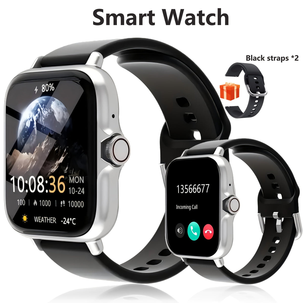 Smartwatch with Bluetooth Calling 1.91" AMOLED HD Touch Screen, Voice Assistant, Music Playback, Built-in Mic & Speaker, Multi-Sport Fitness Tracker – iPhone & Android Compatible