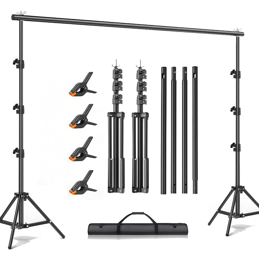 Multi-Size Adjustable Backdrop Stand Kit 10x10ft & 6.5x6.5ft – Heavy Duty Sturdy Background Support System for Photo Studio, Wedding, Party & Event Photography, Quick Setup Design