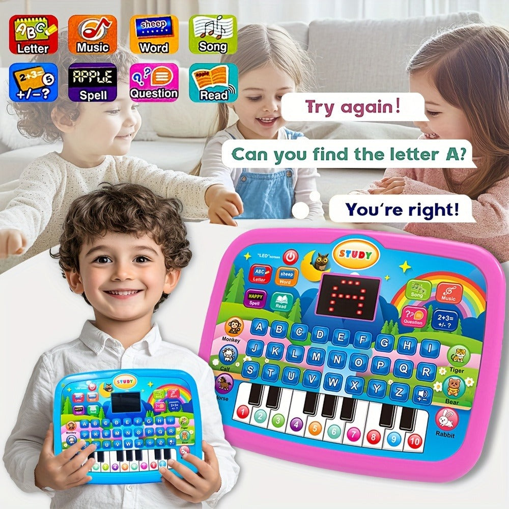 Educational Learning Machine for Kids with 2.2" Screen Alphabet Numbers Music Animals Piano Keys | Interactive Toddler Tablet Toy for Boys Girls Ages 2 3 4 5 | Best Birthday Christmas Gift