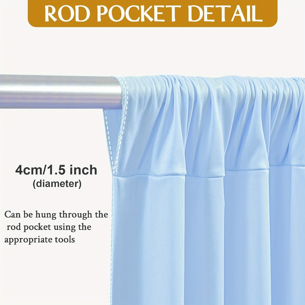 2-Pack 10x10ft Spandex Photography Backdrop Curtains - Wrinkle-Resistant Polyester Background Cloth with Pole Pockets for Weddings, Birthdays, Banquets & Photo Studio Events