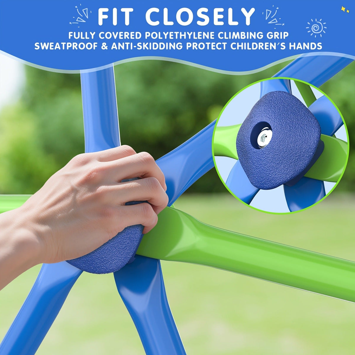 10FT Kids Climbing Dome with Hammock Swing Disc Swing Backyard Jungle Gym Steel Frame Outdoor Play Equipment 1000 LBS Capacity Gift for Boys Girls Ages 3-10