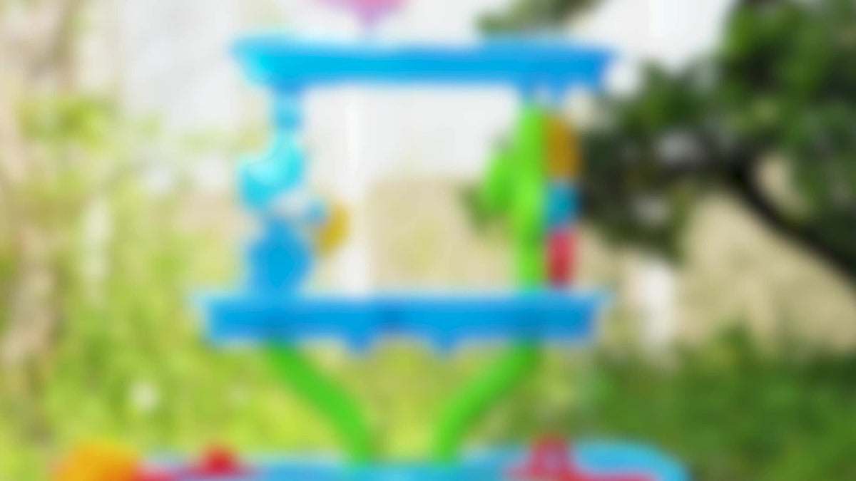 Kids Water and Sand Play Table with Double-Sided Waterfall and Beach Zone