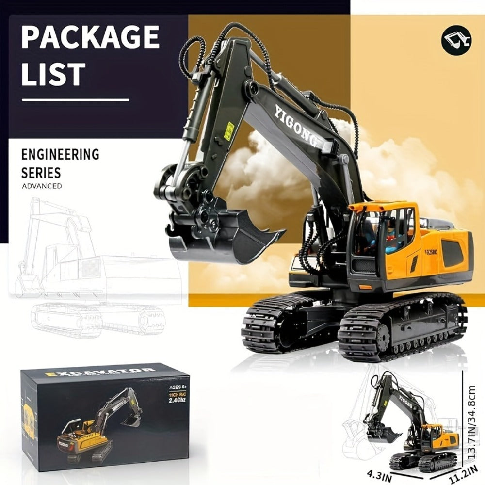 RC Construction Vehicle Toy with Excavator, Dump Truck and Loader Options