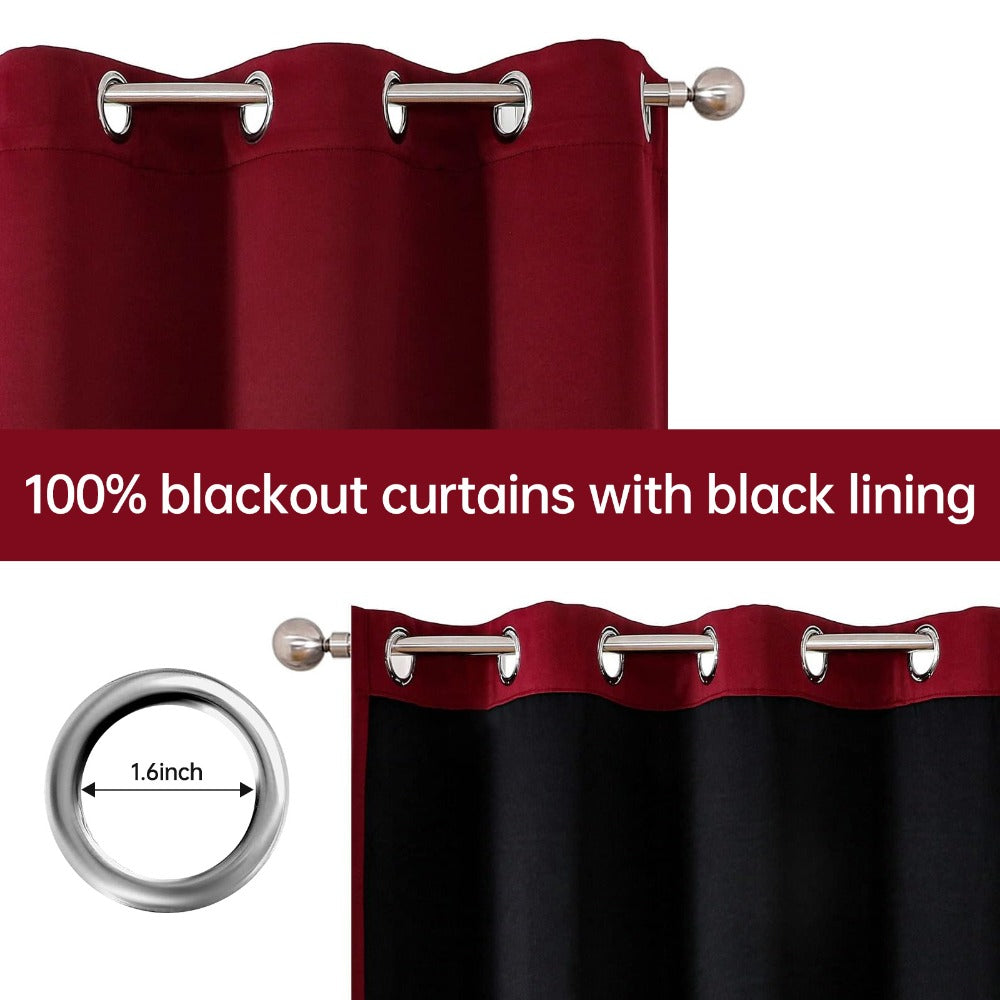 Blackout Curtains 4 Panels – 100% Light Blocking Thermal Insulated Soundproof Privacy Window Curtains for Bedroom Living Room