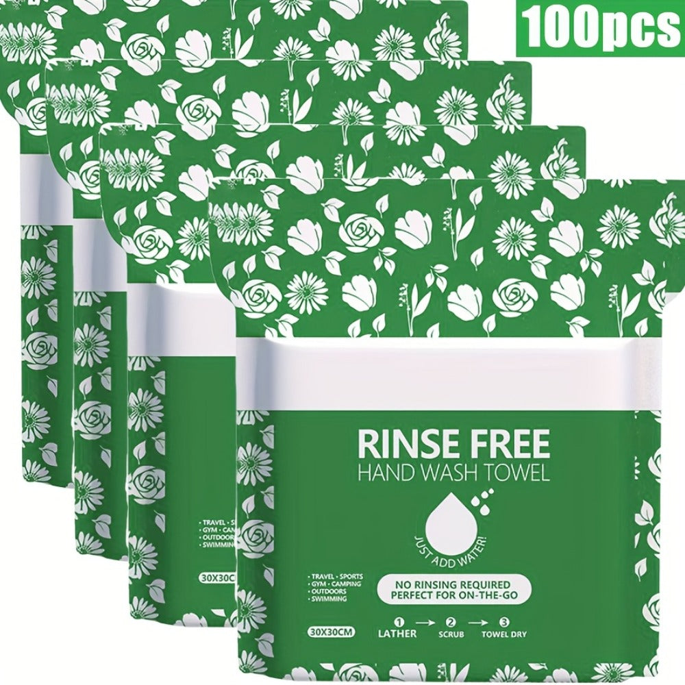 Disposable No-Rinse Soap Towel Sheets for Travel Camping Gym - Portable Foam Bath Towel Sensitive Skin Safe Wet Lather Dry All-In-One Body Wash Towel 25/50/100/250pcs
