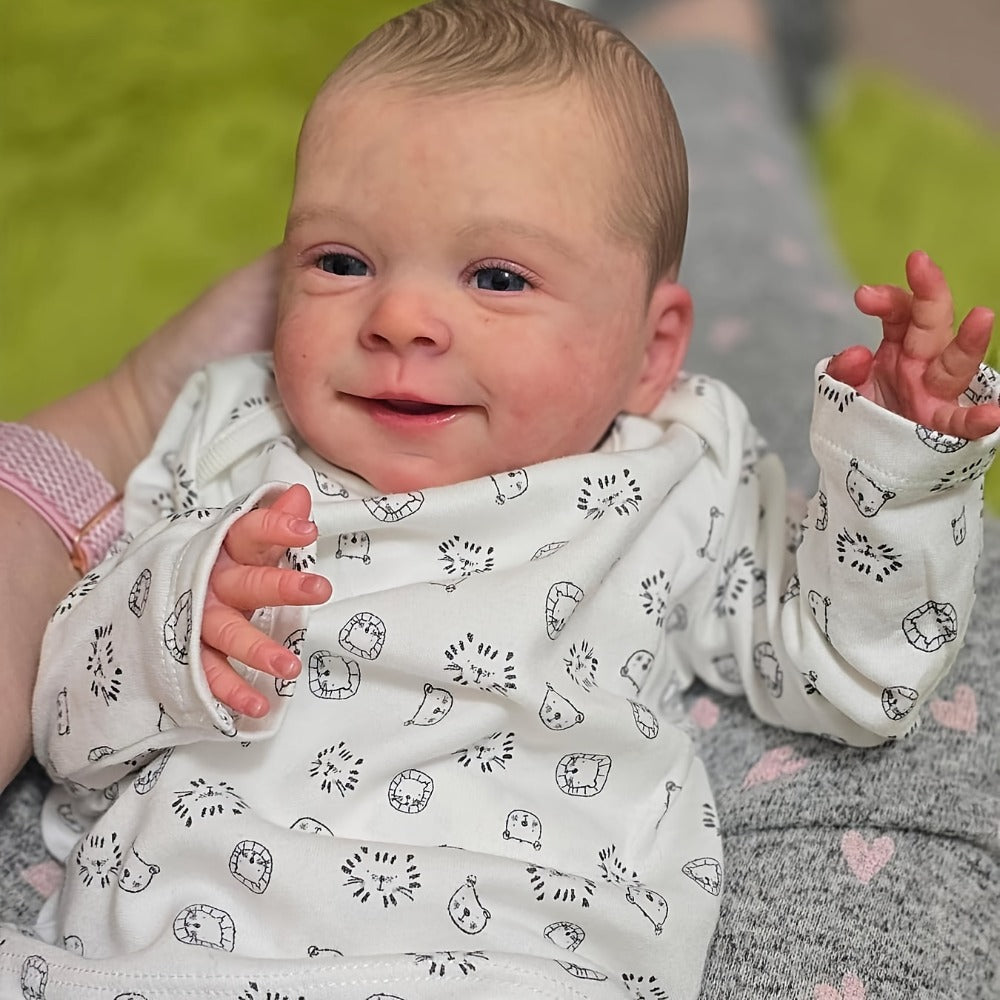 19-Inch Cloth Body Reborn Baby Doll with Vinyl Limbs and Accessories
