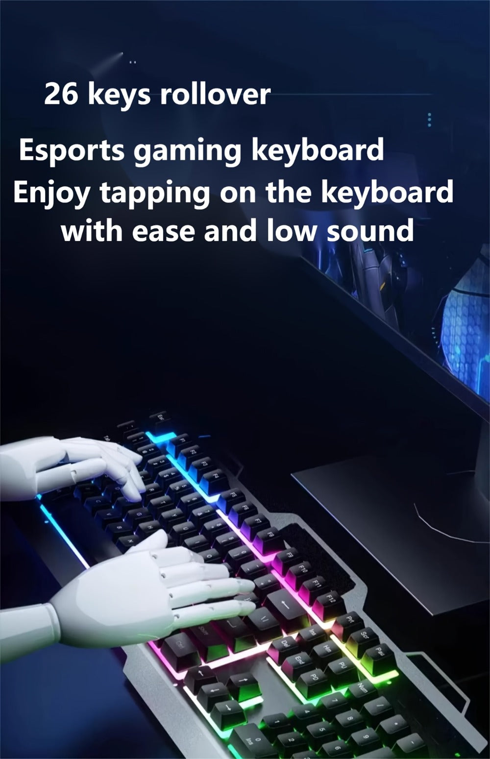 RGB Gaming Keyboard and Mouse Combo Wired USB – Backlit Ergonomic Keyboard & Mouse Set for PC Desktop Laptop Windows, Plug and Play, Universal Compatibility for Gaming & Office