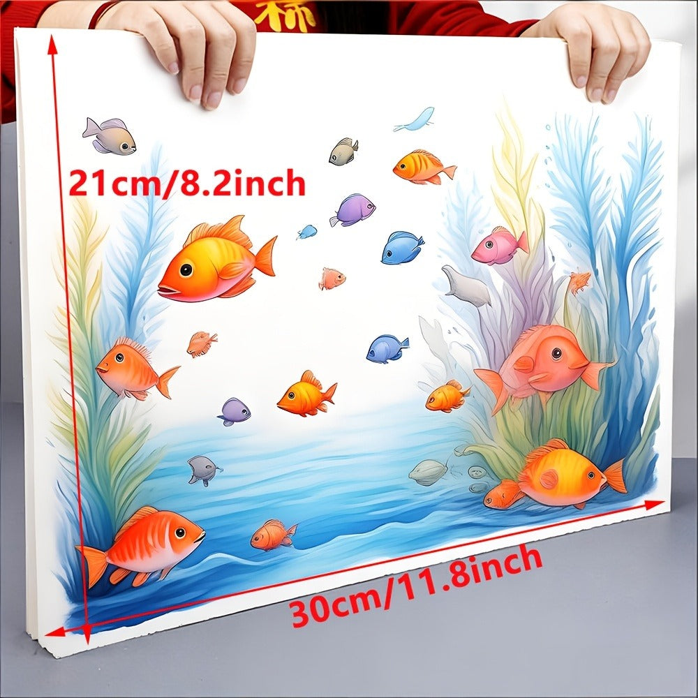 Watercolor Paper 50 Sheets Artist Grade Cold Press for Watercolor Painting DIY Crafts Sketching Available in 11.8x8.2in and 16.5x11.7in for Artists Beginners Students