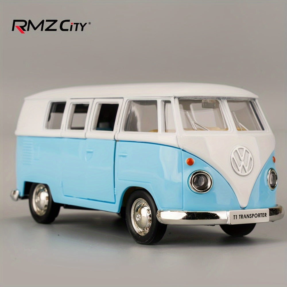 Volkswagen T1 Bus Diecast Model Car, 1:36 Scale Zinc Alloy Pullback with Detailed Interior