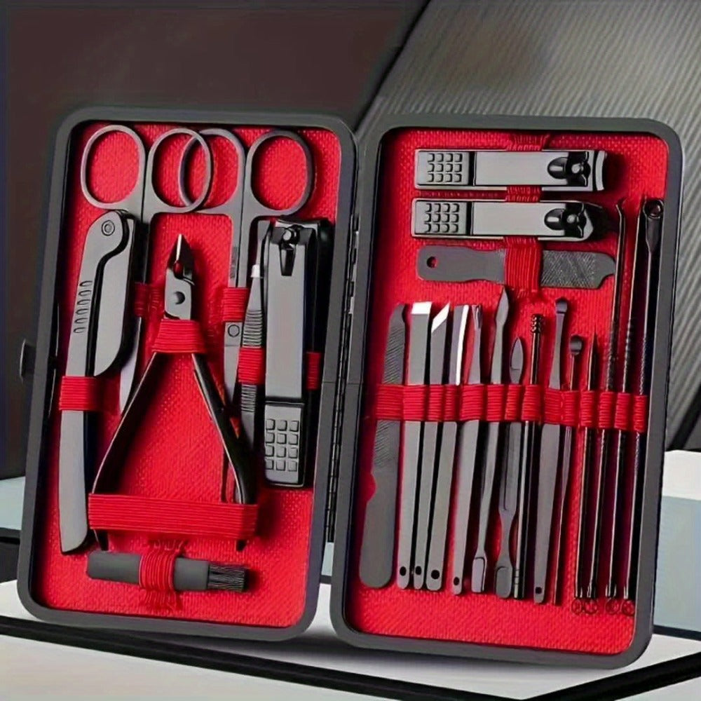 Stainless Steel Nail Clipper Gift Set 23pcs — Professional Sharp Blade Fingernail Toenail Trimmer Manicure Pedicure Kit for Men Women, Salon Quality Home Nail Care, 3-Set Value Pack