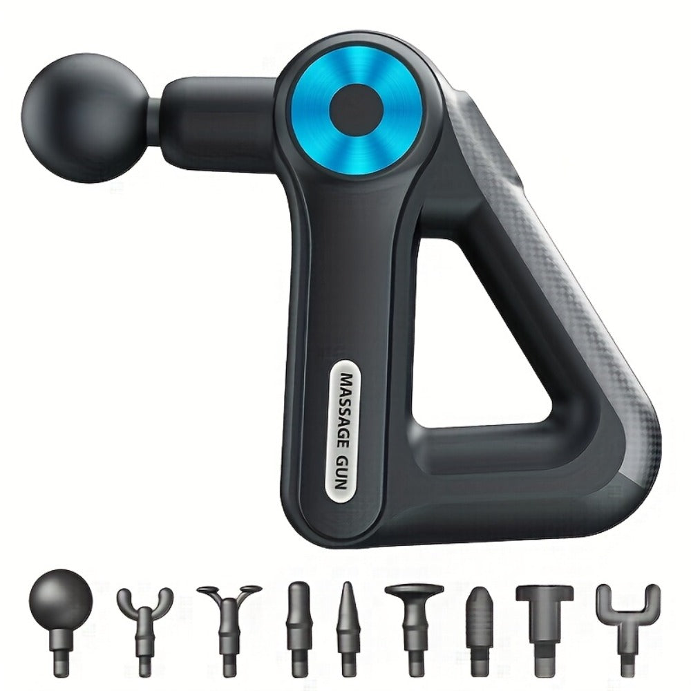 Massage Gun Deep Tissue 9 Interchangeable Heads USB Rechargeable - Powerful Electric Muscle Massager for Full Body, Fascia Gun for Men & Women, Fitness Recovery Gift for Mothers Day Fathers Day Birthday