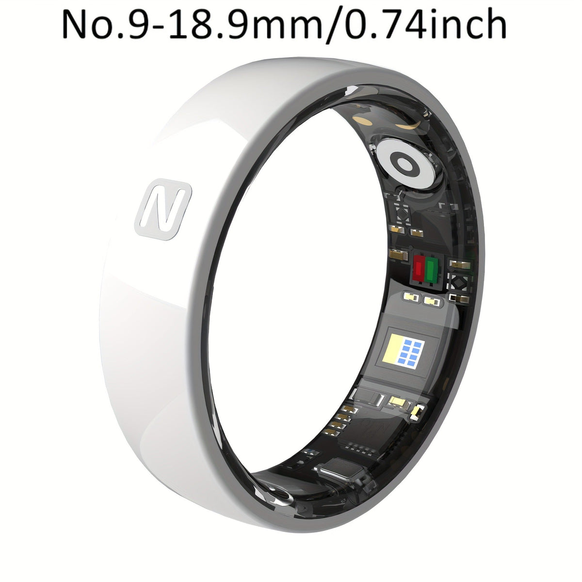 Fitness Tracker Smart Ring – IP68 Waterproof, Sleep & Step Monitor, Crystal Charging Case, Stainless Steel | Men & Women Sizes 7–13