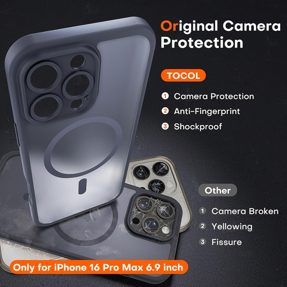 MagSafe iPhone Case Magnetic Matte Translucent Drop-Resistant Full Camera Protection Slim Frosted Cover for iPhone 16 Pro Max 16 Pro 16 Plus 16 15 Pro Max 15 Pro 15 Plus 15 14 Pro Max 14 Pro 14 13 12 – Black Grey Blue