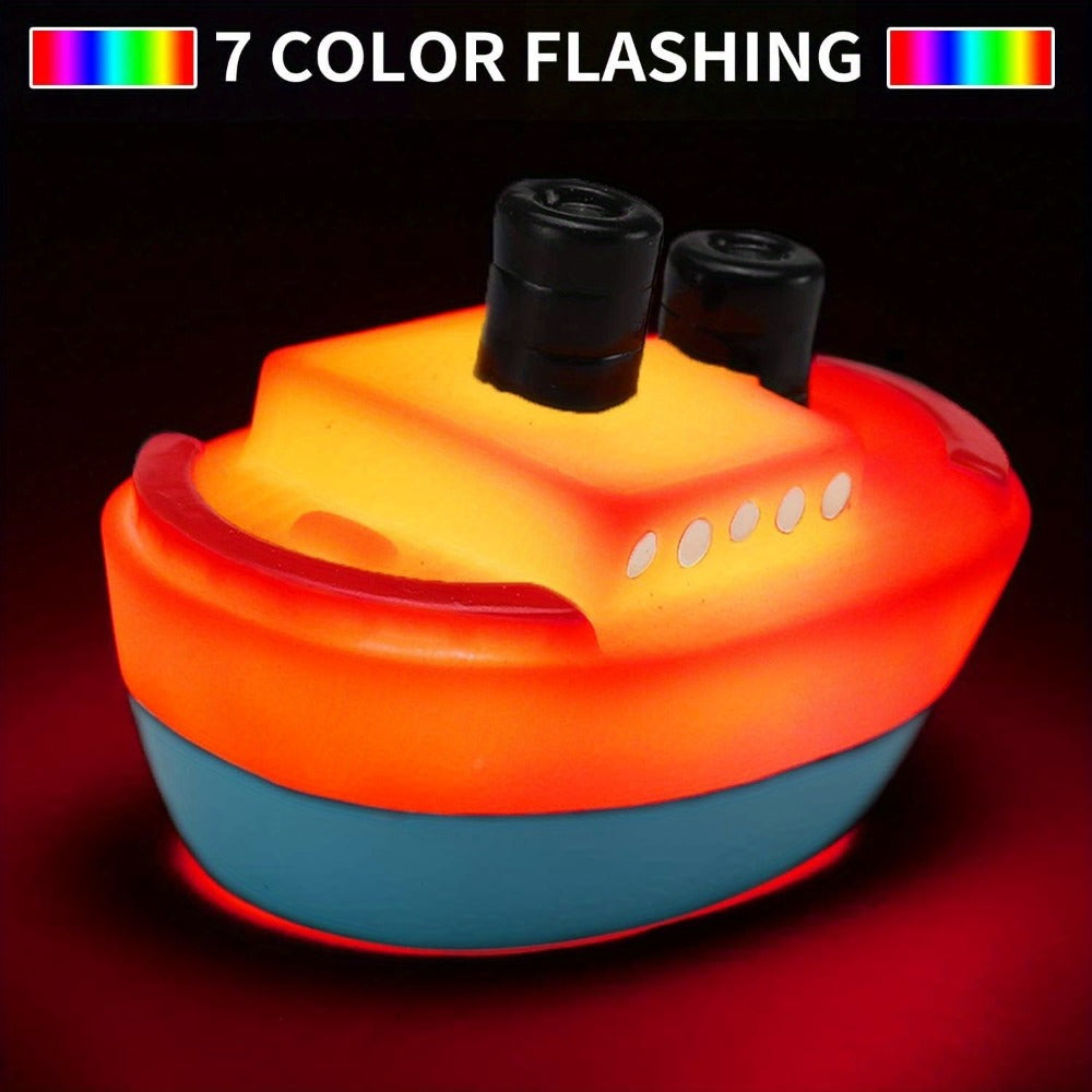Light Up Boat Bath Toys 6 8 Pack – Flashing Color Changing Floating Ship Toys for Baby Toddler Kids, Bathtub Shower Pool Party Gift, Random Colors