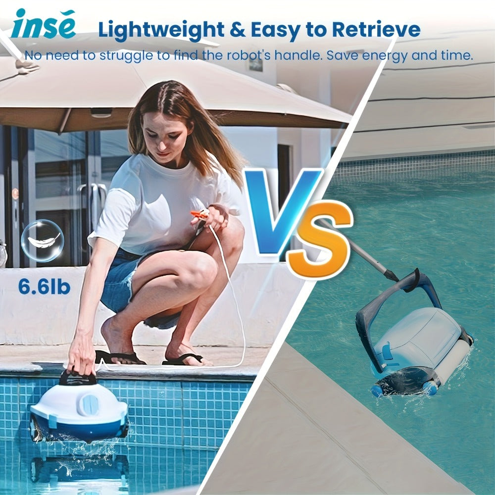 Cordless Robotic Pool Cleaner with 90-Min Runtime – Self-Parking Auto Vacuum | Floating Bracelet Retrieval | Covers 65Ft / 1100 Sq Ft | Lightweight for Above Ground & In-Ground Flat Bottom Pools | 5 Colors